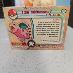 Nidoran M #32 Topps TV Animated Series 1 Pokemon Card NM Foil - Image 2