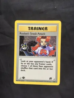 Pokemon Cards: Team Rocket 1st Edition Rare: Rocket's Sneak Attack 72/82 - Image 1