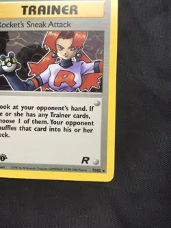 Pokemon Cards: Team Rocket 1st Edition Rare: Rocket's Sneak Attack 72/82 - Image 4