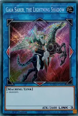 COTD-EN051 GAIA SABER, THE LIGHTNING SHADOW SECRET RARE 1ST EDITION YuGiOh CARD - Image 1