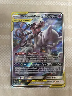 Pokemon TCG Mewtwo & Mew Tag Team GX Promo Holofoil Card SM 191 Pack Fresh Auto - Image 1