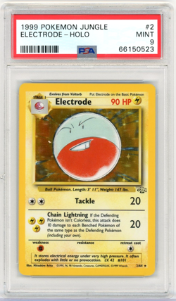PSA 9 Mint 1999 Pokemon Electrode 2/64 Jungle Set Holo Rare - Image 1