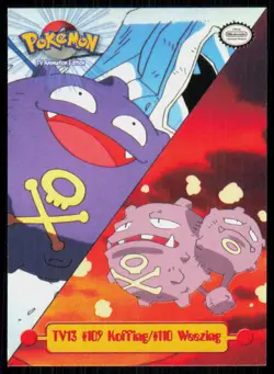 1999 Topps Pokemon TV Animation Series 1 #109 Koffing #110 Weezing #TV13 - Image 1