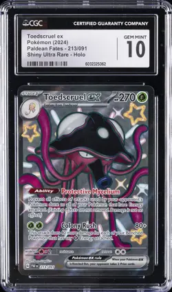 2024 POKEMON PAF EN-PALDEAN FATES SHINY ULTRA RARE TOEDSCRUEL EX CGC 10 GEM MINT - Image 1