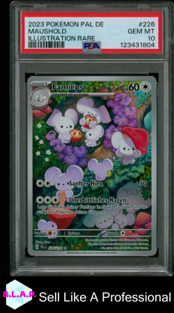 MAUSHOLD ILLUSTRATION RARE POKEMON GERMAN PAL DE-PALDEA EVOLVED 2023 226 PSA 10 - Image 1