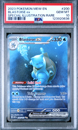 2023 Pokemon MEW EN Blastoise ex SIR 200 PSA 10 GEM MT Special Illustration Rare - Image 1