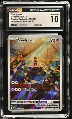 SANDYGAST Paldea Evolved Illustration Rare #214 CGC 10 Pokemon [Nostalgium] - Image 1