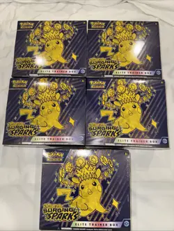 LOT OF 5 Pokemon Surging Sparks Elite Trainer Box ETB SV08 English New Sealed - Image 1