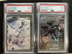 Pokemon 113/114 Reshiram & 114/114 Zekrom Black & White Sequential Certs PSA 9 - Image 1