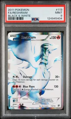 Pokemon 113/114 Reshiram & 114/114 Zekrom Black & White Sequential Certs PSA 9 - Image 2