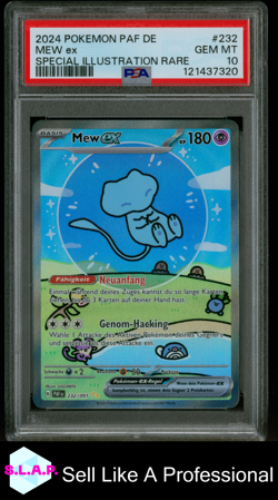 MEW EX SPECI4L ILL RARE POKEMON GER PAF DE-PALDEAN FATES 2024 232 PSA 10 - Image 1