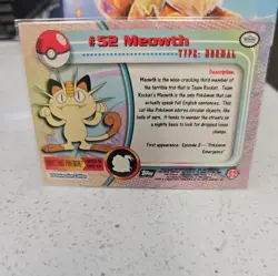 Pokemon TCG #52 Meowth Topps Series 1 Foil - Image 2
