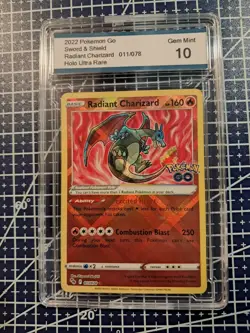 2022 Pokemon Go 011/078 Radiant Charizard Holo Ultra Rare Gem Mint 10 - Image 2