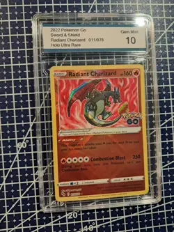 2022 Pokemon Go 011/078 Radiant Charizard Holo Ultra Rare Gem Mint 10 - Image 3