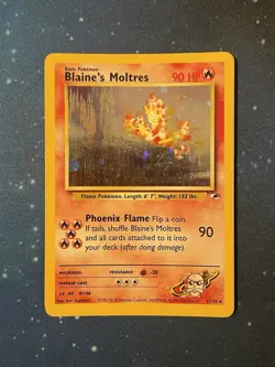 1x 1999-2000 Pokemon BLAINE’S MOLTRES HOLO Gym Heroes 1/132 WOTC Played Old - Image 1