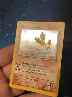 1x 1999-2000 Pokemon BLAINE’S MOLTRES HOLO Gym Heroes 1/132 WOTC Played Old - Image 3