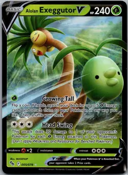 Pokemon TCG Alolan Exeggutor V 5/78 Pokemon GO NM - Image 1