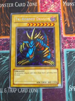 Yu-Gi-Oh! Tri-Horned Dragon LOB-000 OG Unlimited Reverse Secret Rare NM/LP - Image 1