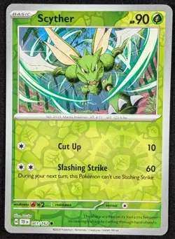 Scyther 2024 Temporal Forces Reverse Holo Pokemon Card 001/162 (NM) - Image 1