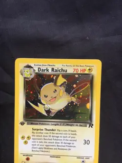 Pokemon Cards: Team Rocket 1st Edition Rare Holo: Dark Raichu 83/82 - Image 2
