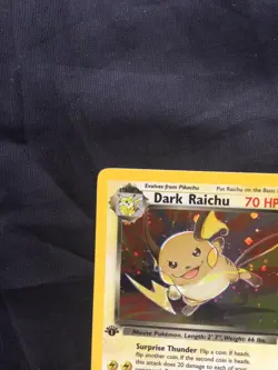 Pokemon Cards: Team Rocket 1st Edition Rare Holo: Dark Raichu 83/82 - Image 3