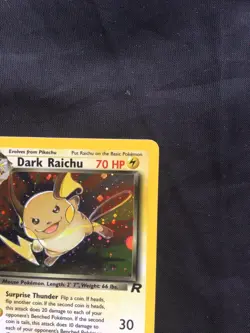 Pokemon Cards: Team Rocket 1st Edition Rare Holo: Dark Raichu 83/82 - Image 4