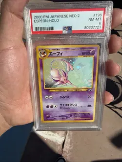 PSA 8 Espeon Holo No. 196 Neo Discovery Near Mint Japanese Pokemon Card - Image 1