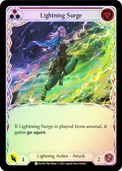 FAB RAINBOW FOIL Lightning Surge (Red) - Tales of Aria (1st Edition) Card # - Image 1