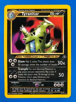 Pokemon Neo Discovery Tyranitar Non-Holo Card 31/75 MP Unlimited - Image 1