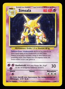 Alakazam (Simsala) 1/102 Holo Rare GERMAN Base Set Pokemon Card - Image 1