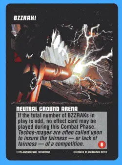 1996 TOPPS NINTENDO CCG KILLER INSTINCT BZZRAK PROMO CARD NEUTRAL GROUND ARENA - Image 2