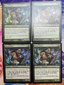4x Foil Wood Elves • Gateway Magic Promos • Mixed Condition • Mtg (1781) - Image 1