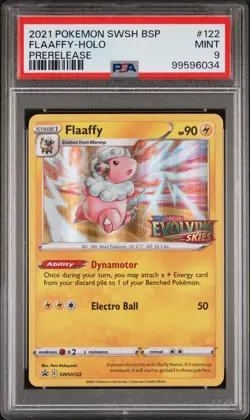 2021 POKEMON SWSH BLACK STAR PROMO PRERELEASE #122 FLAAFFY-HOLO PSA 9 - Image 1