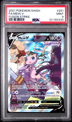 2021 POKEMON SWORD & SHIELD FUSION STRIKE #251 FULL ART/MEW V PSA 9 - Image 1