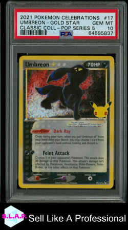 UMBREON-GOLD STR CLASSIC COLL-POP SERIES 5 POKEMON CEL CLSC. 2021 17 PSA 10 - Image 1