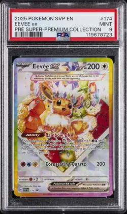 2025 POKEMON SVP EN-SV BLACK STAR PROMO #174 EEVEE EX PSA 9 - Image 1
