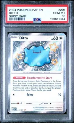 2024 POKEMON PAF EN-PALDEAN FATES SHINY RARE #201 DITTO PSA 10 GEM MINT - Image 1