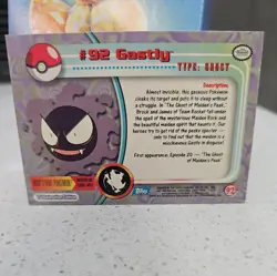 2000 Topps Pokemon TV Animation Series 2 Gastly Blue Logo #92 Non-Foil - Image 2