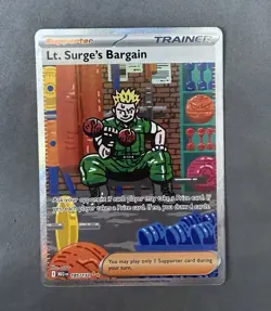 Lt. Surge's Bargain 185/132 Special Illustration Rare Pokemon Mega Evolution SIR - Image 1