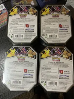 4 POKEMON ETERNATUS EEVEE PIKACHU V POWER TIN BRAND NEW SEALED Sword And Shield - Image 2