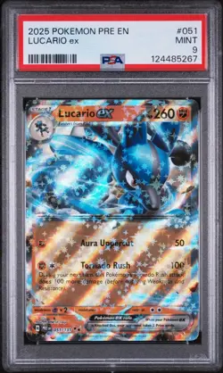 2025 POKEMON PRE EN-PRISMATIC EVOLUTION SLUCARIO EX 051 PSA 9 MINT - Image 1