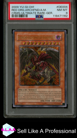 RED DRG.ARCHFND/A.M. CRMS-ULTI RARE. YU-GI-OH! CRMS-CRIMSON CRISIS 2009 4 PSA 8 - Image 1
