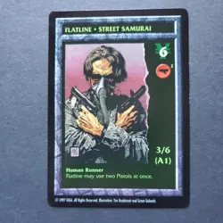 Vintage 1997 “Flatline - Street Samurai” Shadowrun Promo Card see description - Image 1