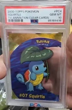2000 Topps Pokemon Tv Clear Cards #PC4 Squirtle PSA 10 - Image 1