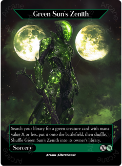 Green Sun's Zenith - Full Art Altered Art Custom Proxy Cards - Image 1