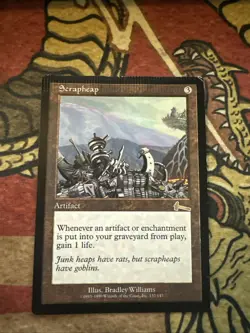 Mtg Magic Urza’s Legacy Scraphead Crimp Card Misprint Error Card - Image 1