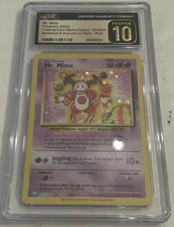 Mr. Mime CLB 013/034 Pokemon Card - CGC Pristine 10 GRADED - TCG Classic - Image 1