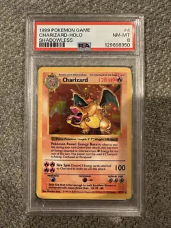Pokemon 1999 Charizard PSA 8 Shadowless Base Set Holo Card 4/102 - Image 1