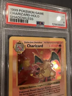 Pokemon 1999 Charizard PSA 8 Shadowless Base Set Holo Card 4/102 - Image 4