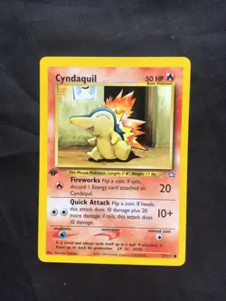 Pokemon Cards: Neo Genesis 1st Edition Common: Cyndaquil 57/111 - Image 1